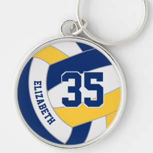 Porte-clés bleu or enfants couleur équipe volley-ball personn