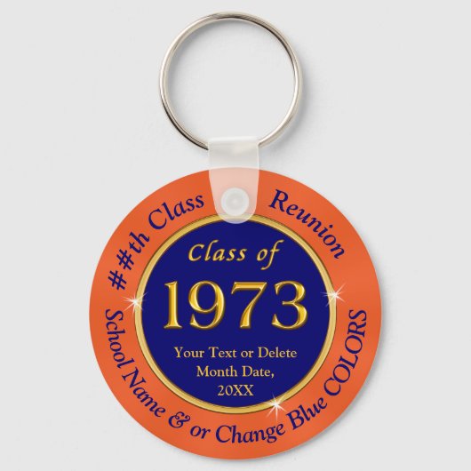 Porte-clés Bleu Orange, Peu Cher, Privilèges Réunion De Class (Recto)