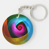 Porte-clés Bleu orange rose moderne Art Abstrait Motif #24 (Dos)