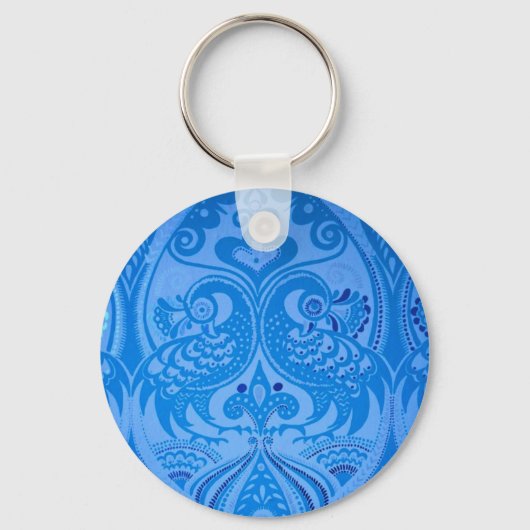 Porte-clés Bleu Oriental Peacock Birds (Recto)