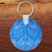 Porte-clés Bleu Oriental Peacock Birds (Verso)