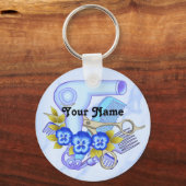 Porte-clés Bleu Pansy Beautician (Recto)