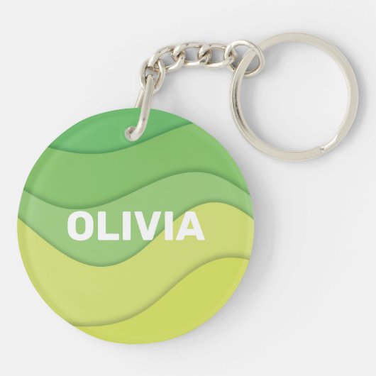 Porte-clés Bleu pâque mignon sur la prairie printanière (Dos)