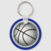 Porte-clés Bleu pas cher, Cadeaux de basket-ball pour filles, (Verso)
