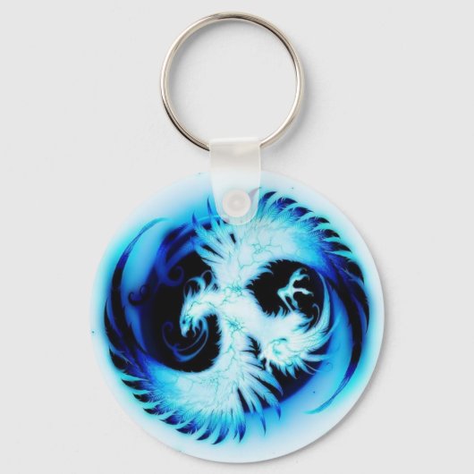 Porte-clés bleu phénix brillant (Recto)