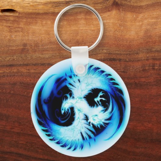 Porte-clés bleu phénix brillant (Recto)