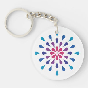 Porte-clés Bleu, pourpre et rose
