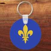 Porte-clés Bleu Roi avec Fleur de Lys Or (Recto)