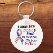 Porte-clés Bleu Rouge Blanc Pour Mon Fils (Recto)