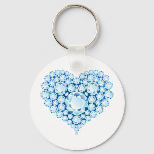 Porte-clés Bleu Sapphire Gems Coeur