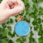 Porte-clés Bleu, simple, élégant, abstrait motif (Main)
