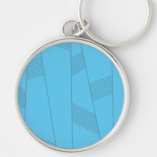 Porte-clés Bleu, simple, élégant, abstrait motif (Devant)