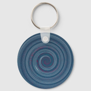 Porte-clés bleu spiral - hypnotique