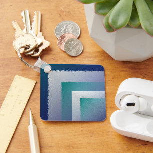 Porte-clés bleu turquoise gris ex pastel