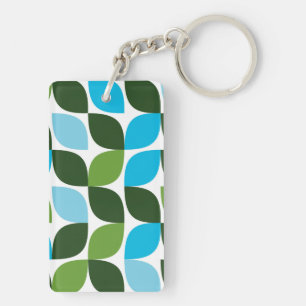 Porte-clés Bleu, vert, cool, tendance, nature moderne abstrai