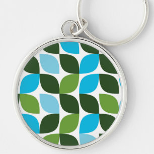 Porte-clés Bleu, vert, cool, tendance, nature moderne abstrai