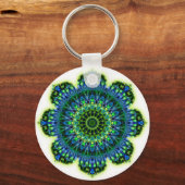 Porte-clés bleu vert mandala (Recto)