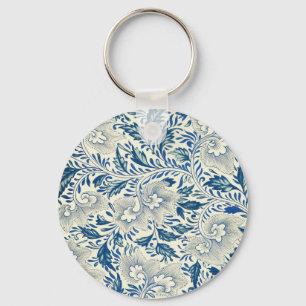 Porte-clés Bleu Vintage Floral Asiatique : Chinoiserie Antiqu