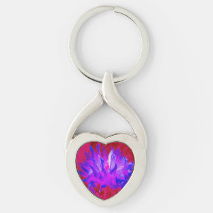 Porte-clés Bleu violet étonnant et rose chaud cactus Dahlia