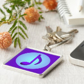 Porte-clés Bleu violet simple note de musique tout simplement (Côté)