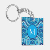 Porte-clés Bleuâtre - Paisley à plumes (Devant gauche)