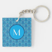 Porte-clés Bleuâtre - Paisley à plumes (Dos)