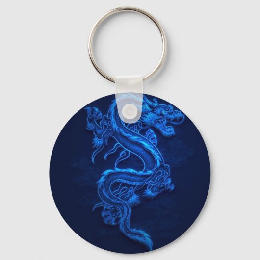 PORTE-CLÉS BLEUE JAPONAISE NEON DRAGON (Recto)