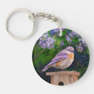 Porte-clés Bleuet de l'Est en neige - Photo originale