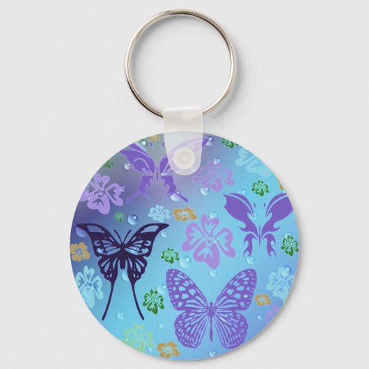 Porte-clés Bleus jolie papillons (Recto)