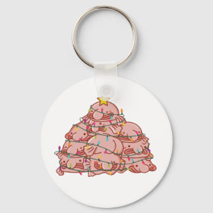 Porte-clés Blobfish Christmas Tree Funny Animal Christmas Key