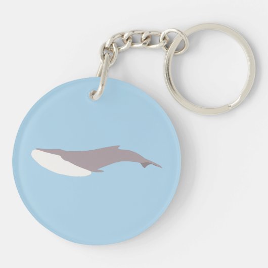 Porte-clés Bloc de couleur Baleine bleue (Dos)