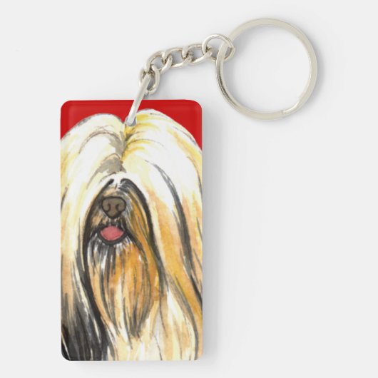 Porte-clés Bloc de couleur de Lhasa Apso (Dos)