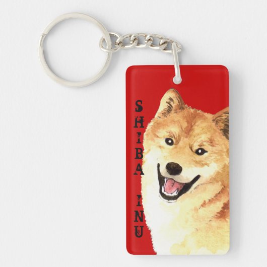 Porte-clés Bloc de couleur Shiba Inu (Devant)
