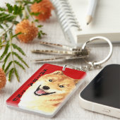 Porte-clés Bloc de couleur Shiba Inu (Devant droit)