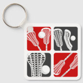 Porte-clés Blocs de crosse rouge de bâtons et de boules (Recto)