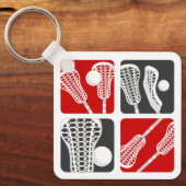 Porte-clés Blocs de crosse rouge de bâtons et de boules (Recto)