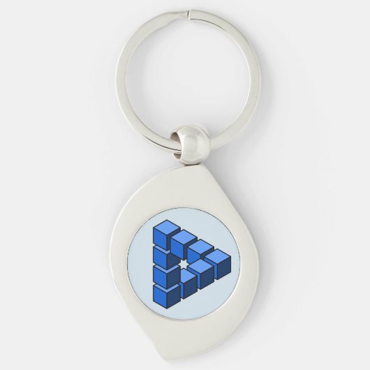 Porte-clés Blocs Funny Bleu noir Impossible Triangle (Devant)