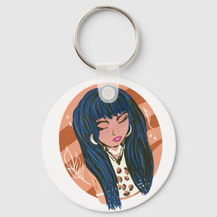 Porte-clés Blogueuse Fashionista de Beauté Femme Chic