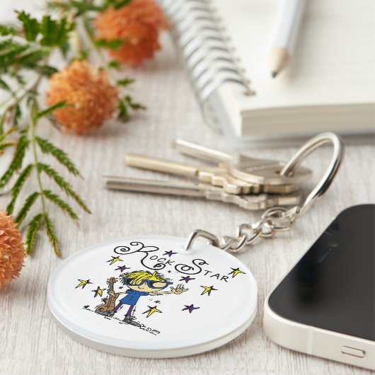 Porte-clés Blond Boy Rock Star (Devant Droit)