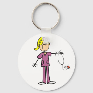 Porte-clés Blond Female Stick Figure Nurse