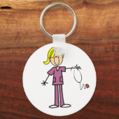 Porte-clés Blond Female Stick Figure Nurse (Recto)