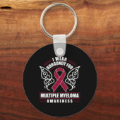 Porte-clés Blood Cancer I Wear Burgundy (Verso)