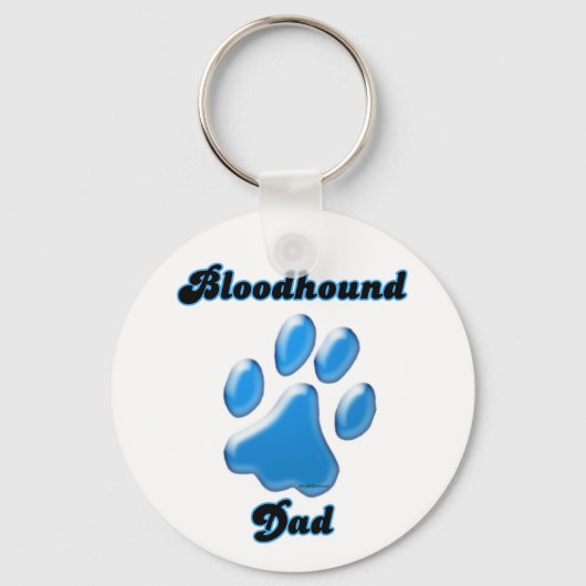 Porte-clés Bloodhound Papa Porte - clé Pawprint bleu (Recto)