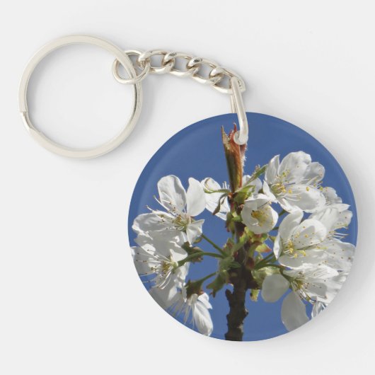 Porte-clés Bloom du printemps blanc (Devant)