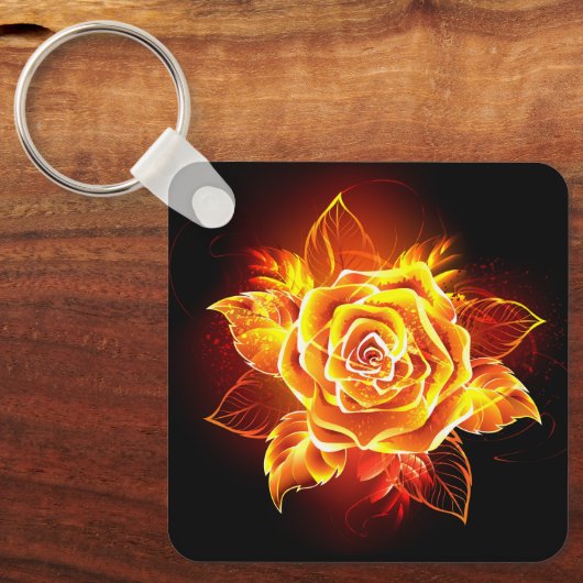 Porte-clés Blooming Fire Rose (Recto)