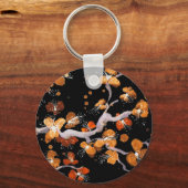 Porte-clés Blossements orange en noir (Recto)