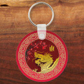 Porte-clés Blossom Chinese Dragon année papier coupé Monogram (Verso)