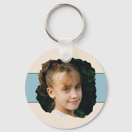 Porte-clés Blue ajouter photo florale initiale (Verso)