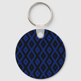 Porte-clés Blue and black diamond pattern