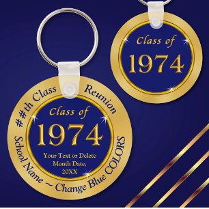 Porte-clés Blue and Gold, Class of 1974, Class Reunion Favors